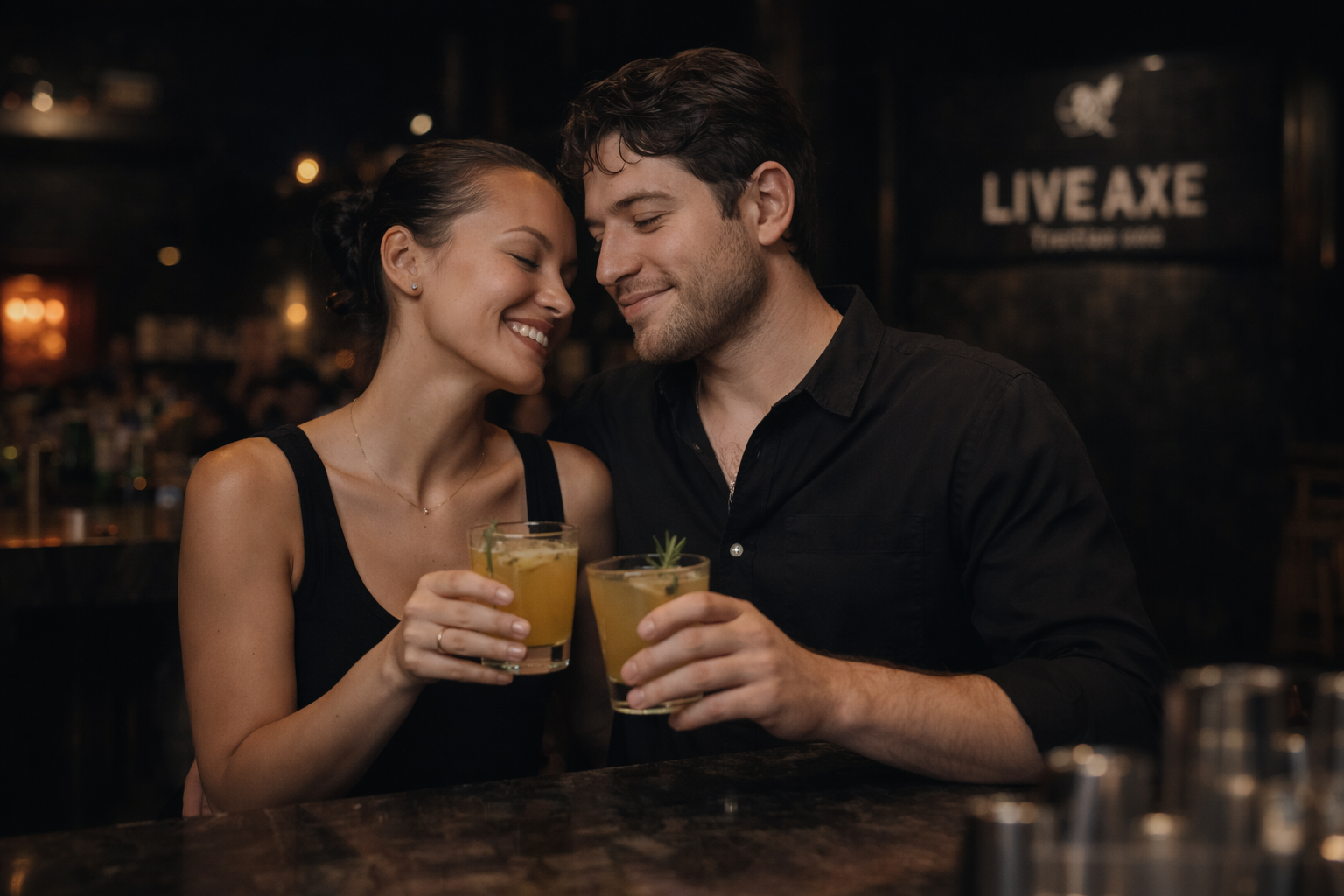 Couple with drinks